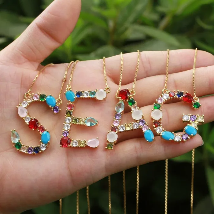 Fashion 26 Styles Letter Necklace Yellow Gold Color Party Jewelry Gifts for Mother’s Day / Valuntine’s Day Dropshipping