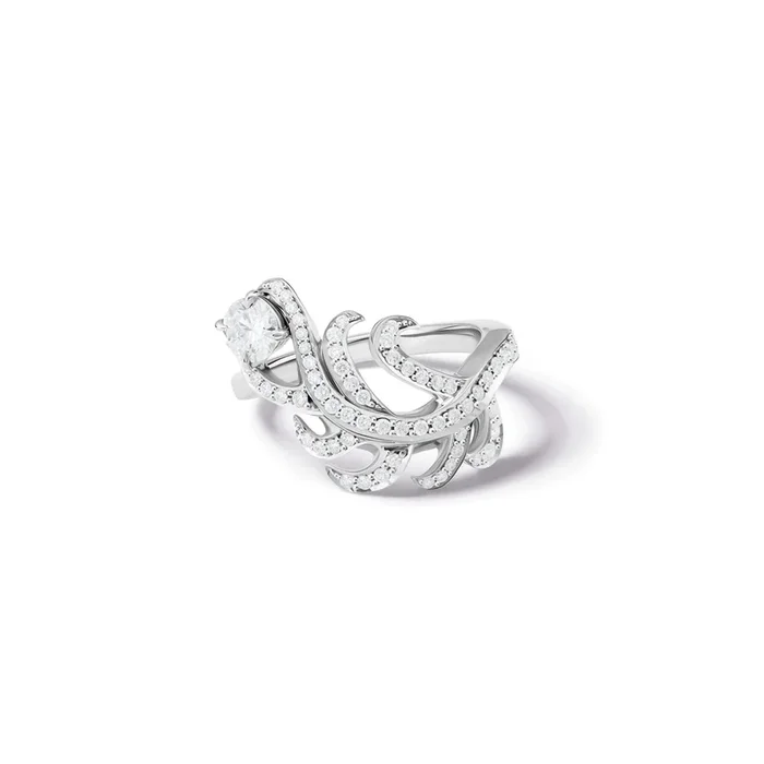 Feather Plume Ring 18ct White Gold – Diamond