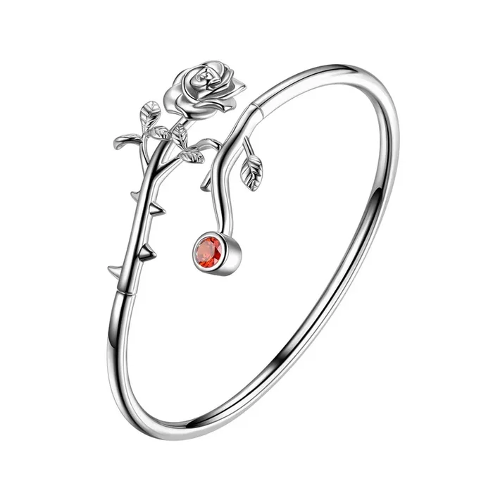 Femmes Rose Bracelets Rose fleur manchette Bracelet bijoux filles gothique Vintage romantique saint valentin cadeaux