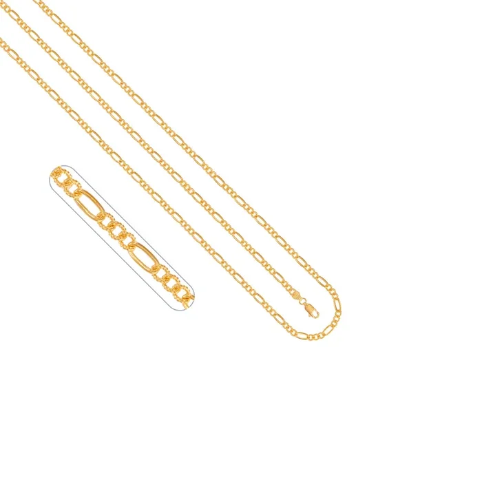 Figaro 16″ Chain in 22K Gold