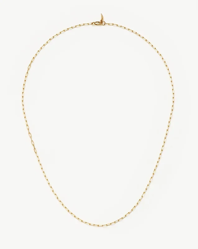 Fine Classic Paperclip Chain Necklace | 14ct Solid Gold