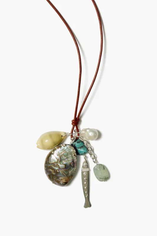 Fisherman’s Charm Necklace Abalone Mix