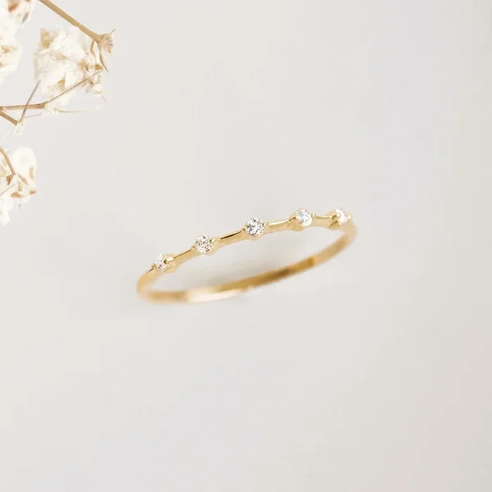 Five Stone Diamond Ring 14k Gold – Leoni