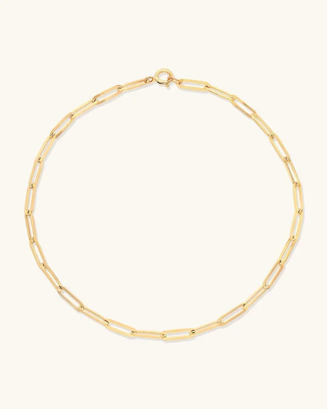 Flat Drawn Bold Chain Anklet