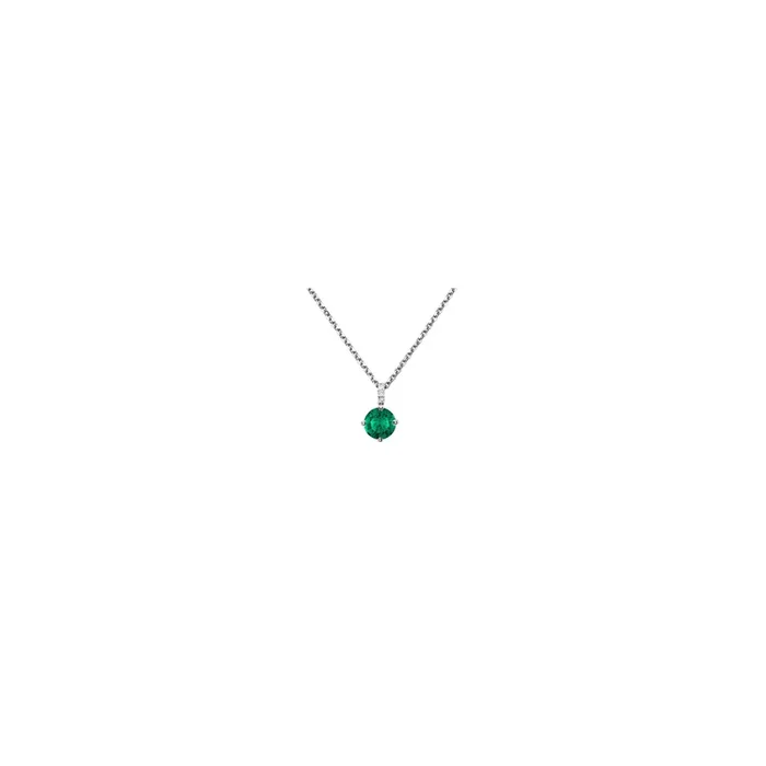 Flirt necklace in white gold, emerald and diamonds | LEPAGE