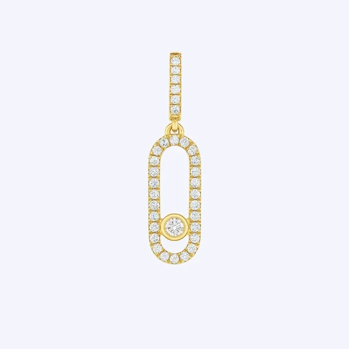 Floating Diamond Pave Oval Pendant