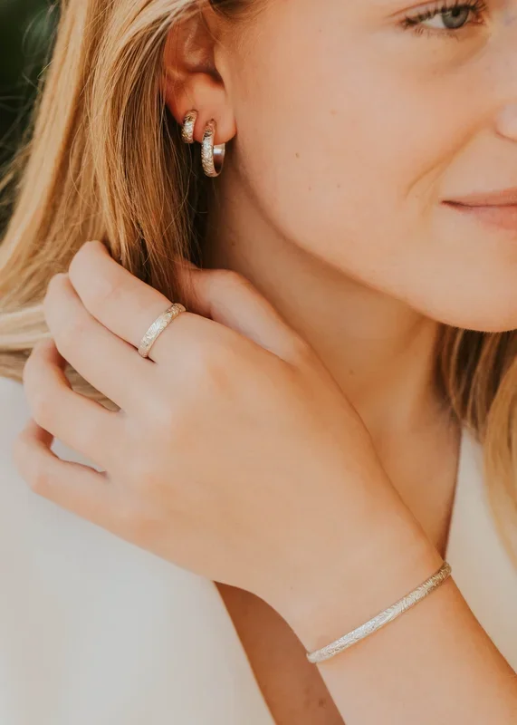 Flora Collection Jewelry Set – Silver