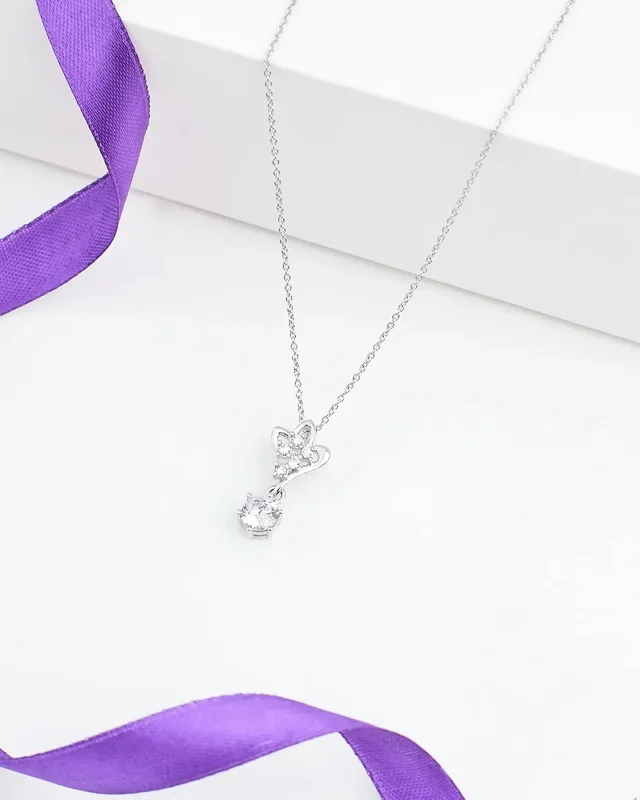 Floral CZ Pendant in Elegant Demifine Silver