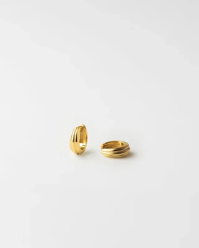 Fluted Huggie Hoops