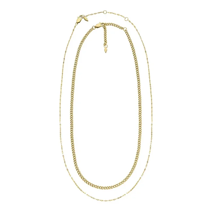 Fossil Yellow Gold Plated Stainless Steel Chain Set