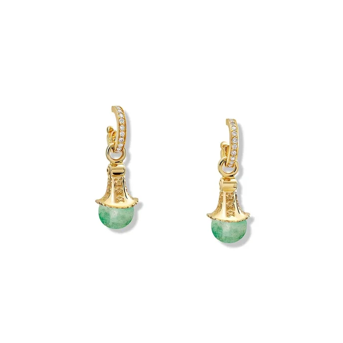 Fouquet Earring Drops Yellow Gold – Chrysoprase