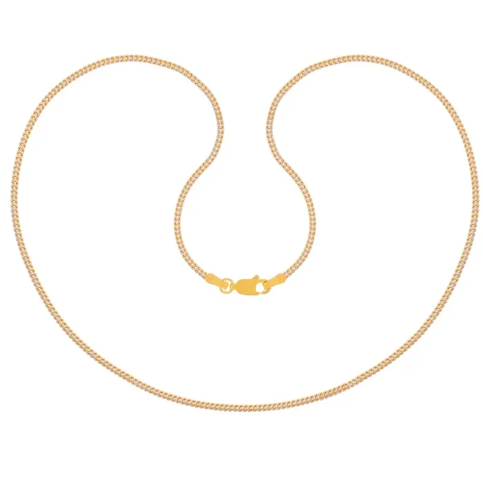Fox 16″ Two tone Chain in 22K Gold