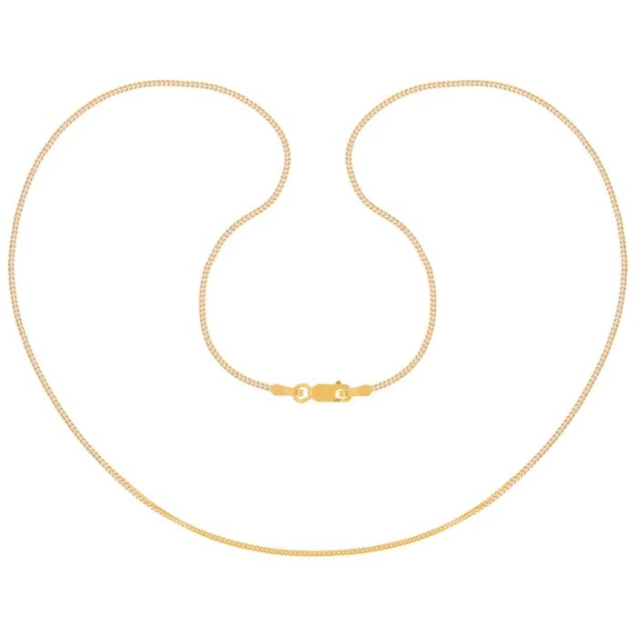 Fox Two tone 16″ Chain in 22K Gold