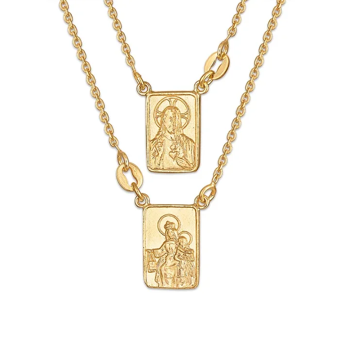 Frank Ronay 26-inch Scapular Necklace in Yellow Gold Plated Sterling Silver