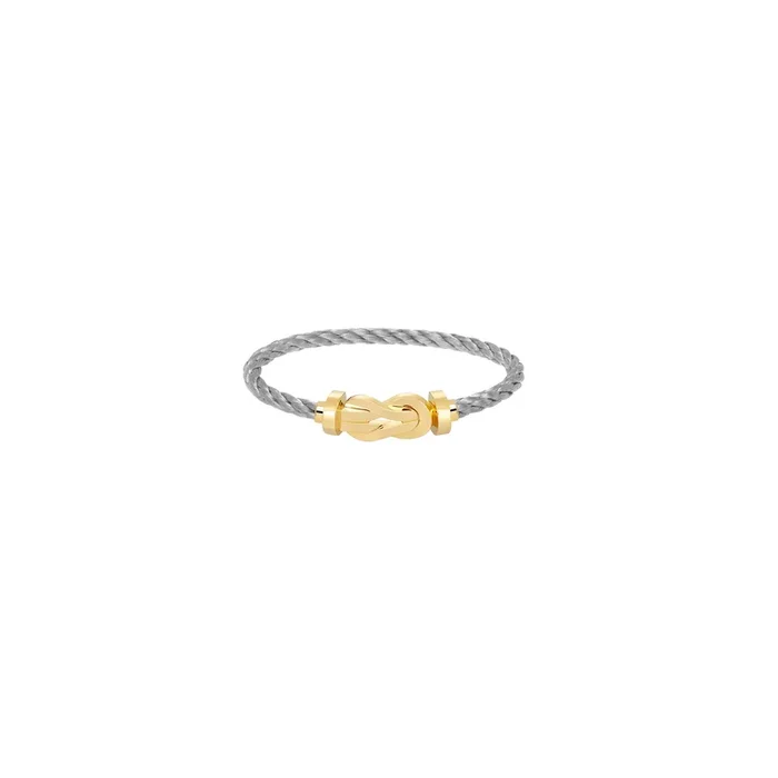 FRED Chance Infinie large model bracelet yellow gold steel cable | Lepage official retailer