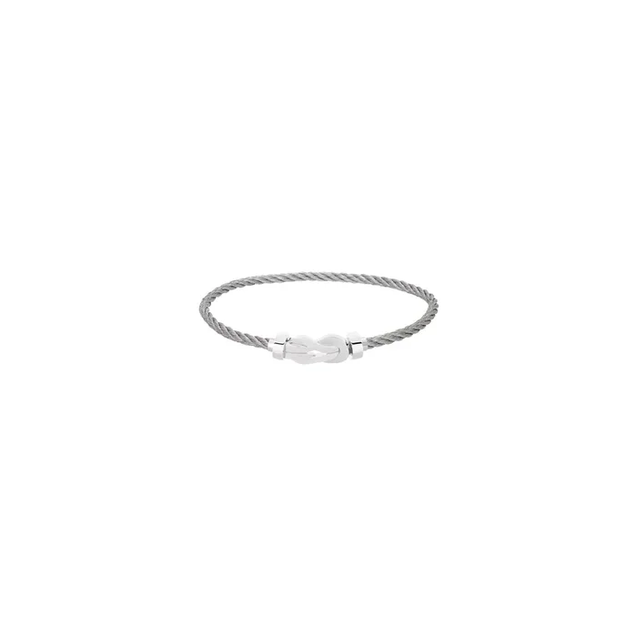 FRED Chance Infinie medium model bracelet white gold steel cable | Lepage official retailer
