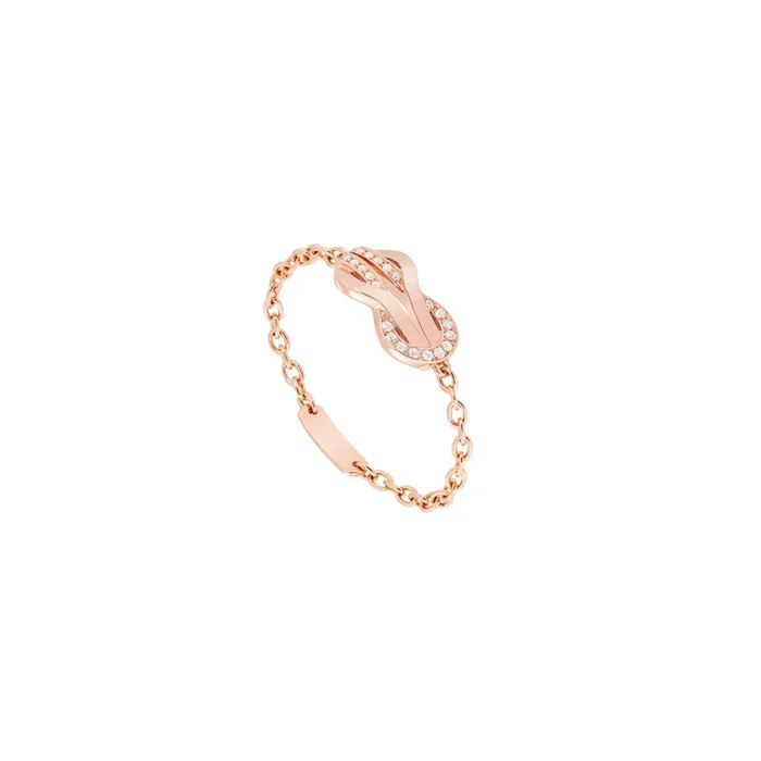 Fred Chance Inifinie chain ring rose gold diamonds | LEPAGE