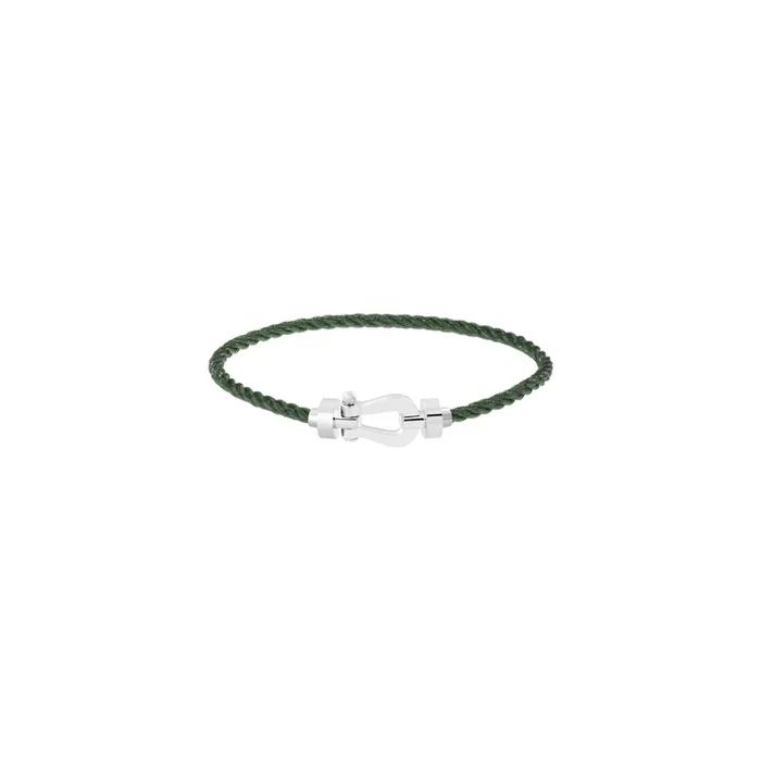 FRED Force 10 bracelet in white gold and khaki cable | Lepage