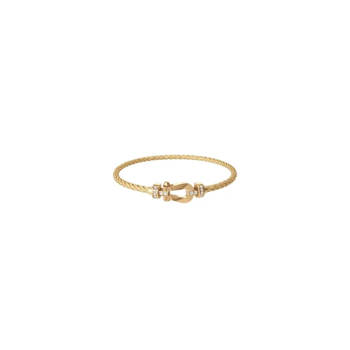 Fred Force 10 bracelet, medium model in yellow gold and diamonds – Lepage