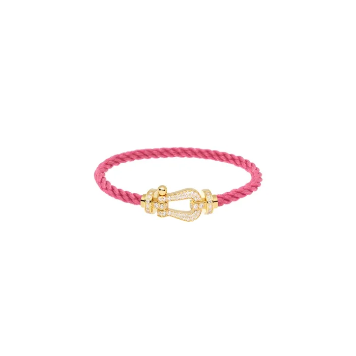 FRED Force 10 bracelet yellow gold diamond-paved rosewood cable | Lepage