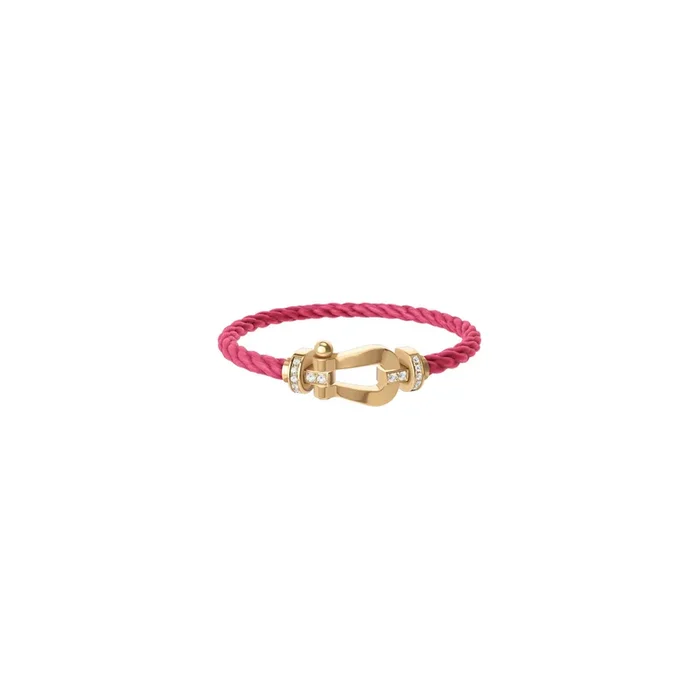 FRED Force 10 bracelet yellow gold diamonds rosewood cable | Lepage