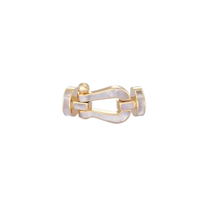 Fred Force 10 Large buckle in Yellow Gold and White Mother of Pearl – Lepage