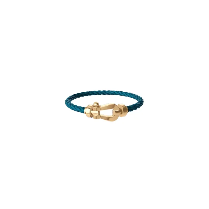 FRED Force 10 large model bracelet yellow gold riviera blue cable| Lepage official retailer