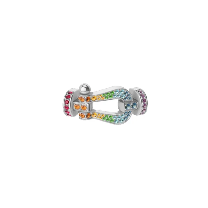 Fred Force 10 large model in white gold and seven semi-precious stones – Lepage