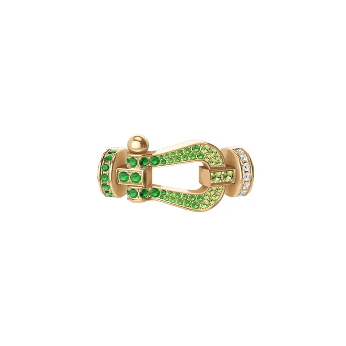 Fred Force 10 large model in yellow gold, emeralds, tsavorites and diamonds – Lepage