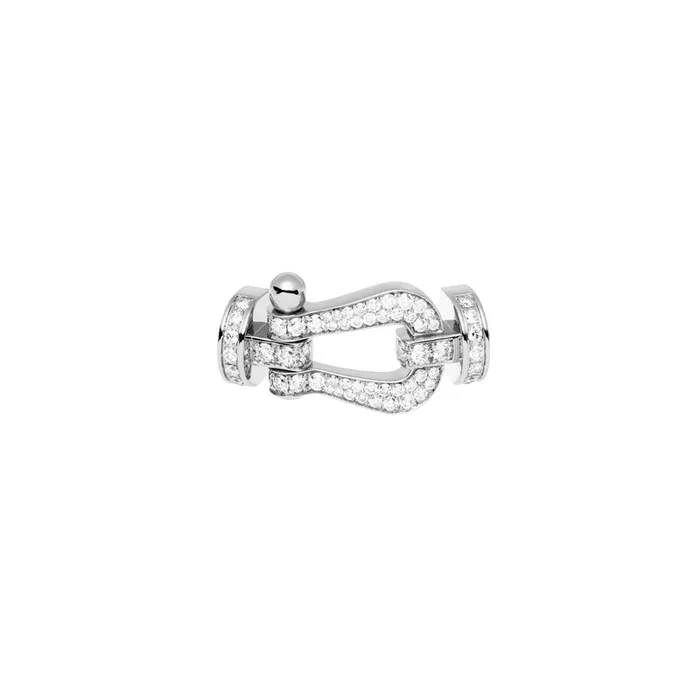 FRED Force 10 LM buckle white gold diamonds pavement | Lepage