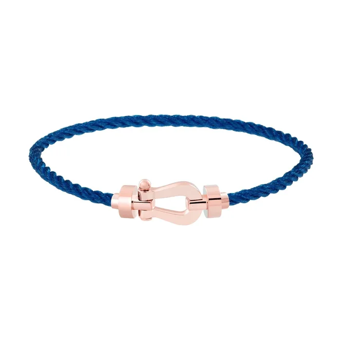 Fred Force 10 medium model bracelet in rose gold and blue jean cable – Lepage