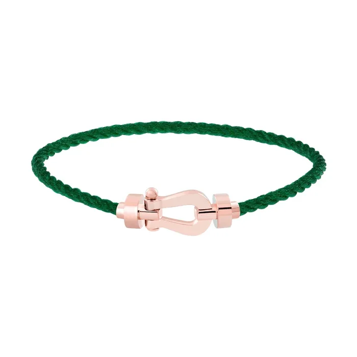 Fred Force 10 medium model bracelet in rose gold and emerald green cable – Lepage
