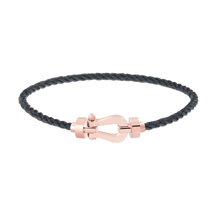 Fred Force 10 medium model bracelet in rose gold and stormy grey cable – Lepage