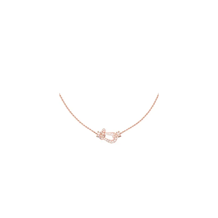 FRED Force 10 MM necklace rose gold diamonds pavement | Lepage