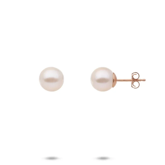 Freshwater Pearl Earrings in Rose Gold – 7-8mm