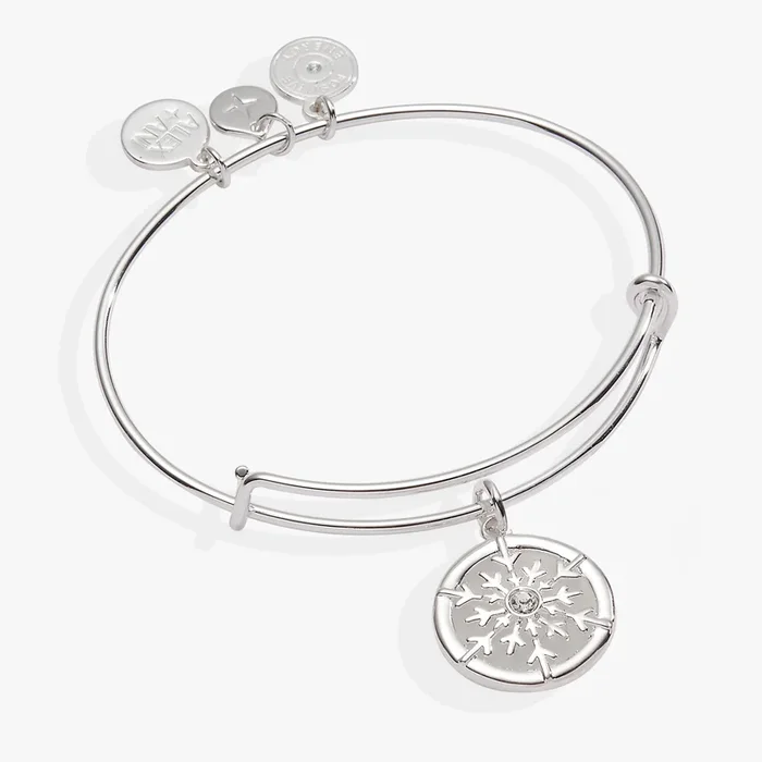 Frosted Snowflake Charm Bangle