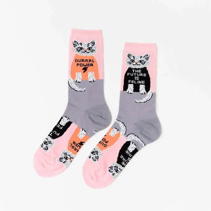 Future is Feline Crew Socks – Small
