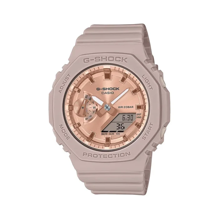 G-Shock Analog Digital with 46X42MM Rosetone Round Dial Resin Band Strap. GMAS2100MD4A