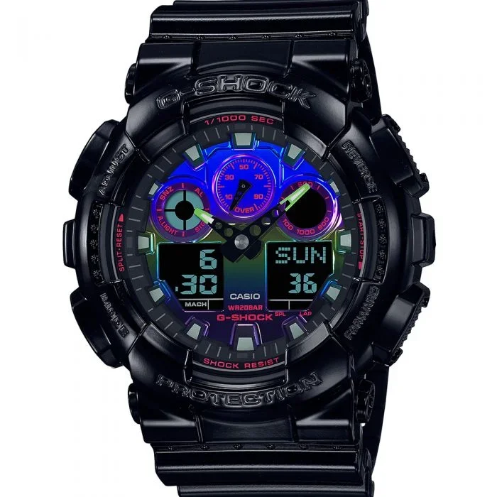 G-Shock GA100RGB-1 Garish Rainbow Gamers Mens Watch