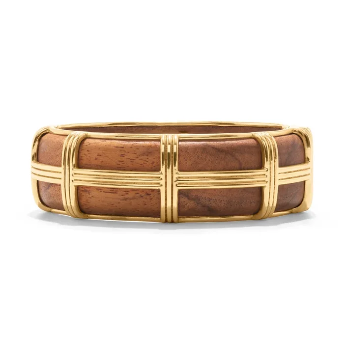 Gaia Hinged Bangle – Teak