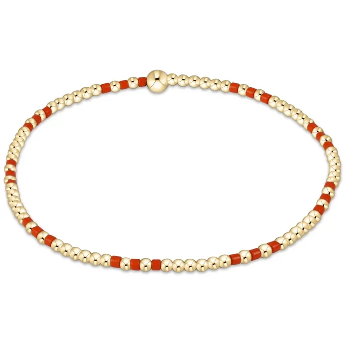 Gameday Hope Joy Pattern 2mm Bead Bracelet – Bright Orange