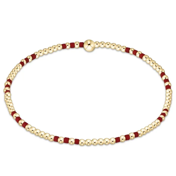 Gameday Hope Joy Pattern 2mm Bead Bracelet – Crimson
