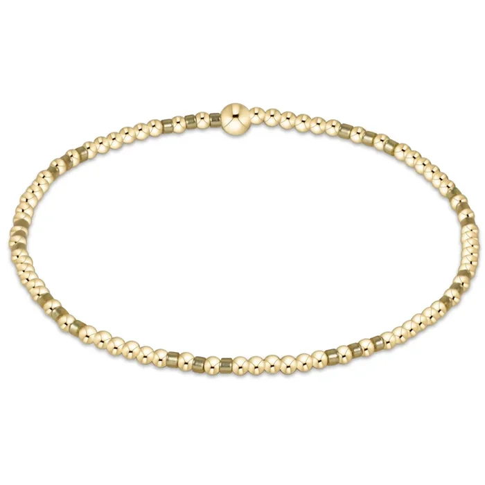 Gameday Hope Joy Pattern 2mm Bead Bracelet – Gold Luster