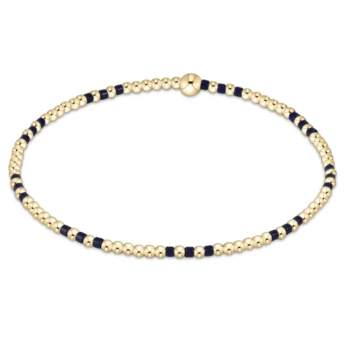 Gameday Hope Joy Pattern 2mm Bead Bracelet – Navy