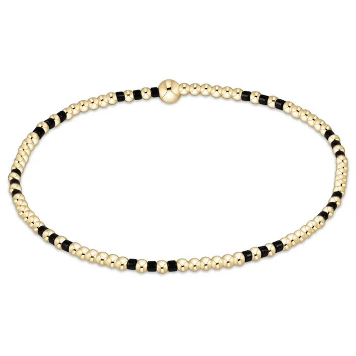 Gameday Hope Joy Pattern 2mm Bead Bracelet – Onyx
