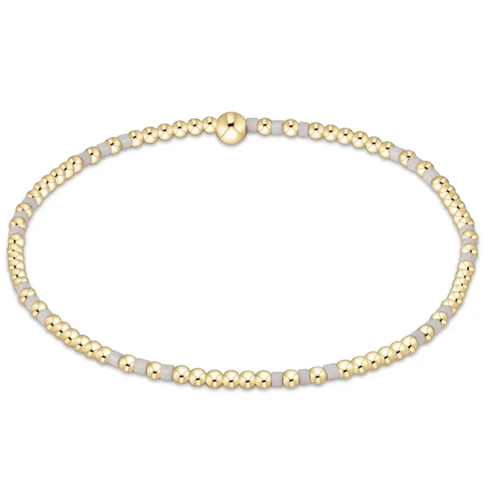 Gameday Hope Joy Pattern 2mm Bead Bracelet – White