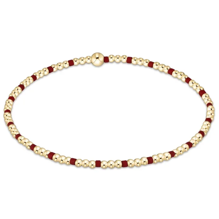 Gameday Hope Sincerity Pattern 2mm Bead Bracelet – Crimson