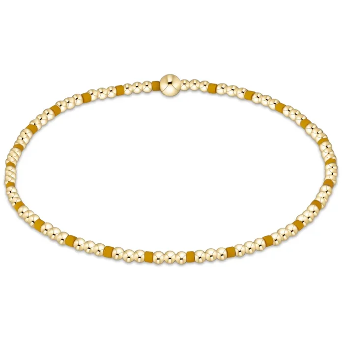 Gameday Hope Sincerity Pattern 2mm Bead Bracelet – Golden Yellow