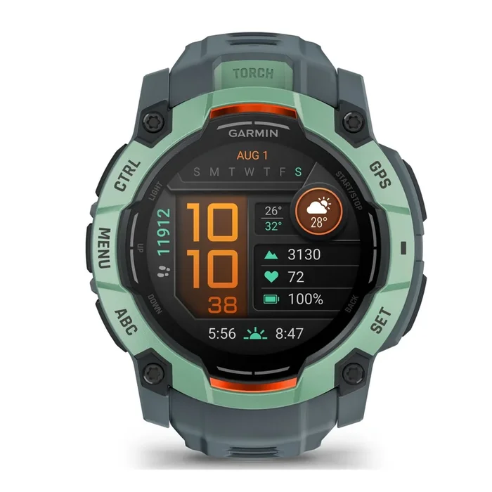 Garmin Instinct 3 AMOLED watch with twilight blue silicone strap Limited Edition 50 mm – L