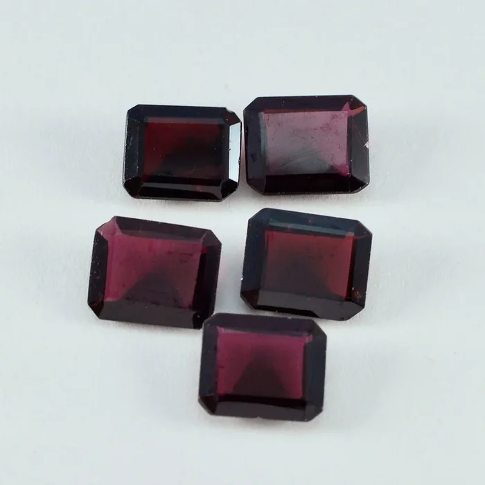 Garnet 1PC Chunky 12×16 MM Emerald Faceted Red Polished Semi Precious Loose Gemstones